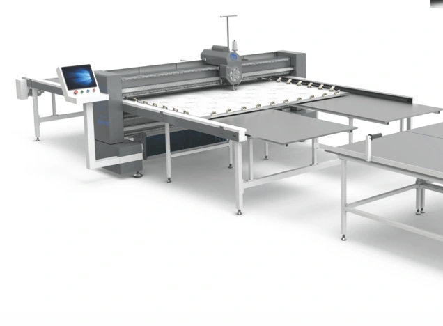 Varrógép alkatrészek, tűk és orsók közelről